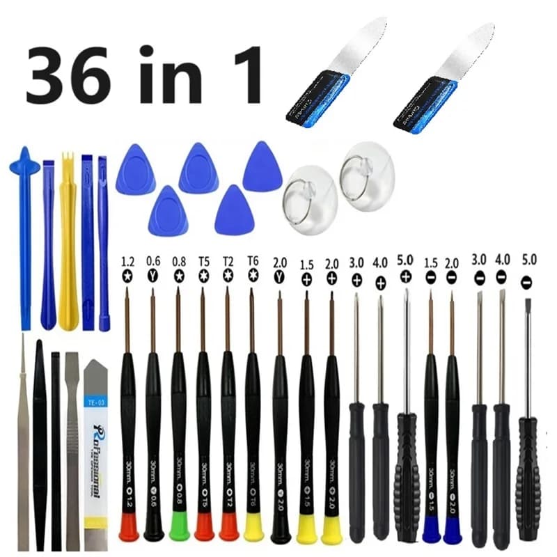 36/17 IN 1 Strumenti di riparazione per lo smontaggio del telefono cellulare Set di cacciaviti per apertura a leva per iPhone Strumento di riparazione per apertura a leva del computer portatile