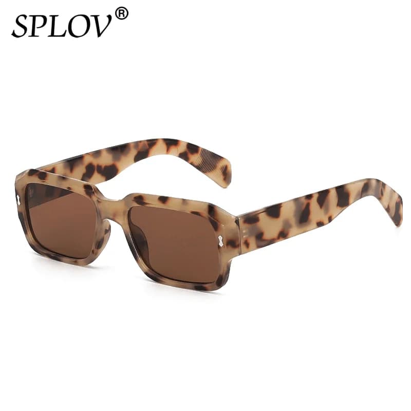 Vintage Square Sunglasses Men Women Brand Designer Sun Glasses Fashion Trendy Eyewear Leopard Shades Gradient Glasses UV400