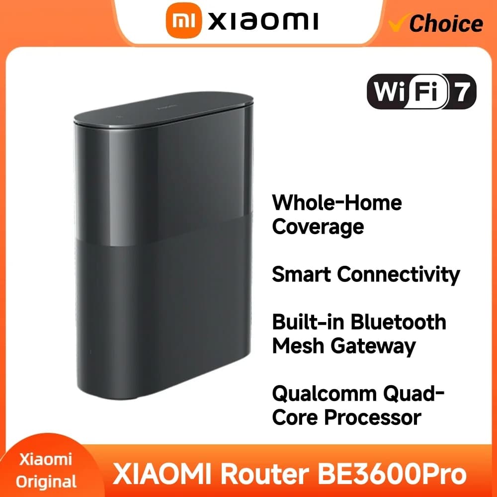 Xiaomi BE3600 Pro WiFi 7 Dual-Band 3570Mbps, Router Gaming Avanzato Quad-core, Dual WAN LAN, Ripetitore Mesh, Amplificatore di Segnale, Estensore di Portata