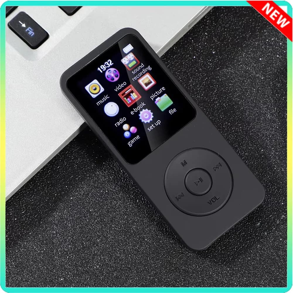 Lettore MP3 con schermo da 1,8'' Compatibile con Bluetooth Altoparlante integrato Audio Lettore musicale HiFi Walkman portatile con registrazione radio Ebook