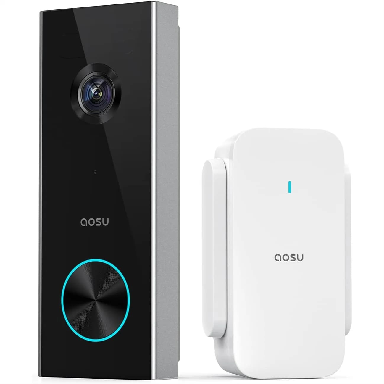 Campanello Video Wireless 2K con Angolo di Visione di 166° ° Visione a 360°, Batteria con durata di 180 giorni, Archiviazione locale, Rilevamento umano tramite IA, Compatibile con Alexa e Google