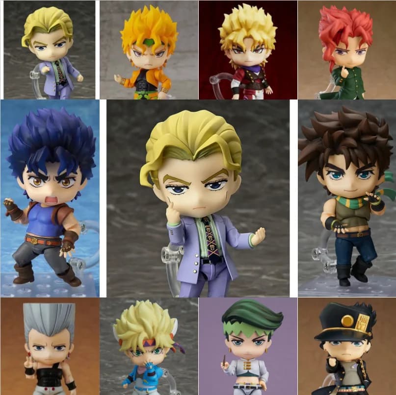 Action Figure Chibi di Jojo's Bizarre Adventure, Modelli Collezionabili di Kujo Jotaro e Yoshikage Kira, Decorazione da Scrivania per Appassionati di Anime