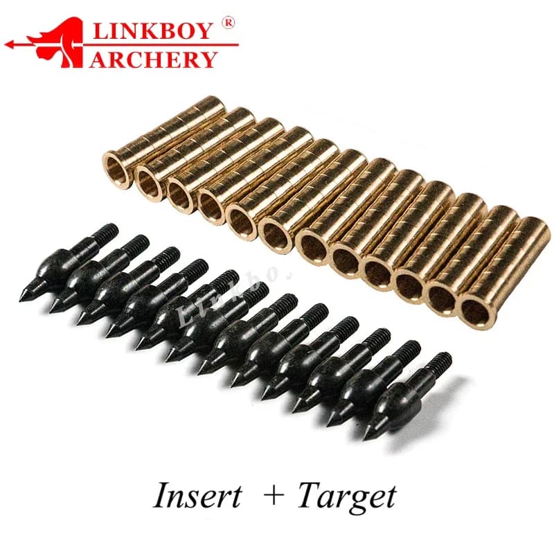 12 pezzi ID7.6mm freccia in rame inserto albero 12 pezzi OD8.8mm punte per tiro con l'arco bersaglio 125gr punta di freccia balestra tiro caccia