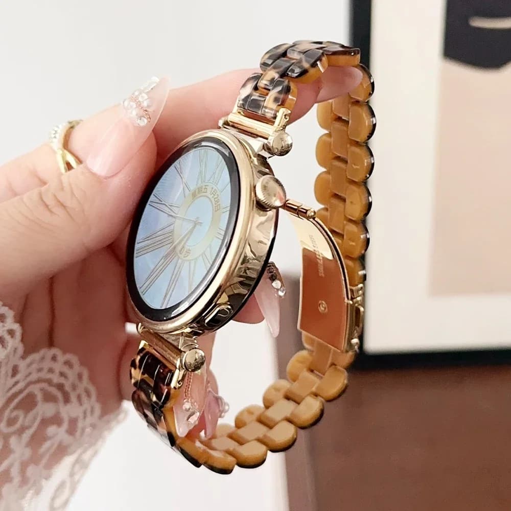 18 20mm 22mm Women's Resin Strap for Huawei Watch GT 5 41mm 46mm 4/4pro Luxury Slim Bracelet for Galaxy 6 5 4 44mm 40mm Girls Strap