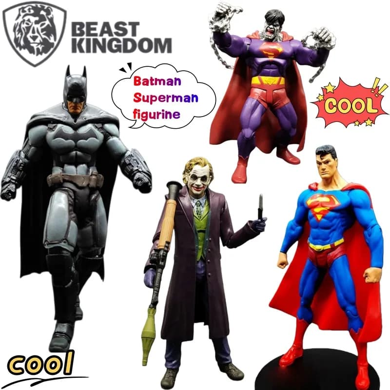 Nuovo Modello Articolato di Batman, Superman, Joker e Wonder Woman di Beast Kingdom, Statuetta Colorata Fatta a Mano, Ornamento per Computer