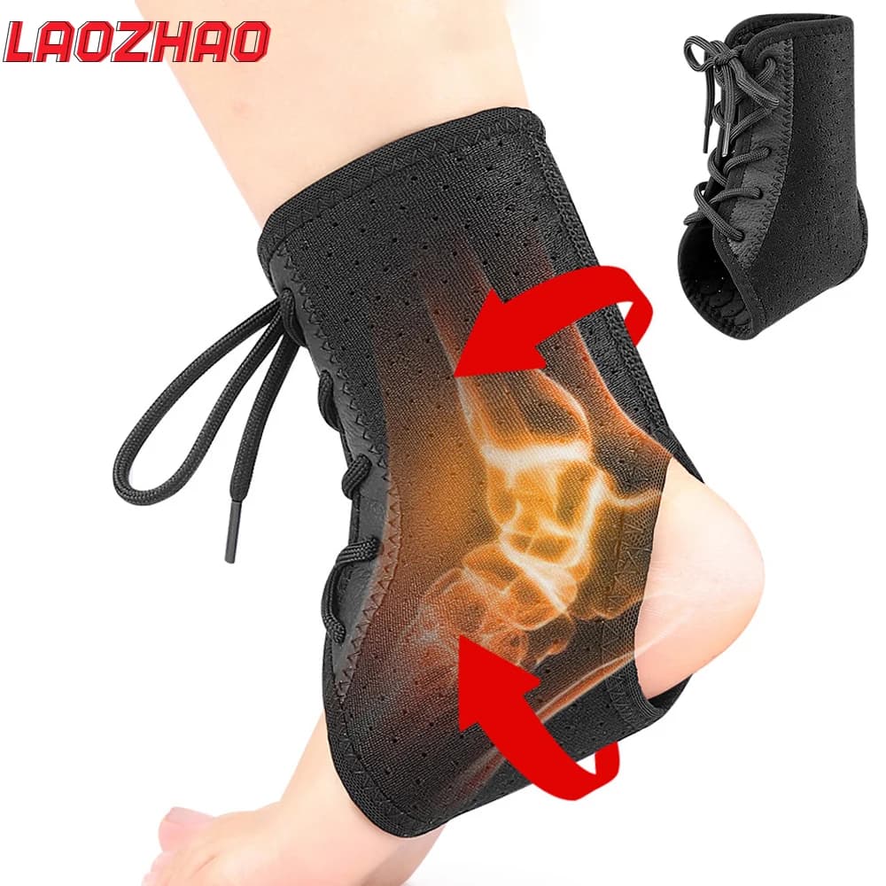 1 pezzo di supporto professionale per tutore per caviglia con lacci, cinturino di compressione regolabile per distorsione sportiva, sollievo dal dolore e recupero da artrite