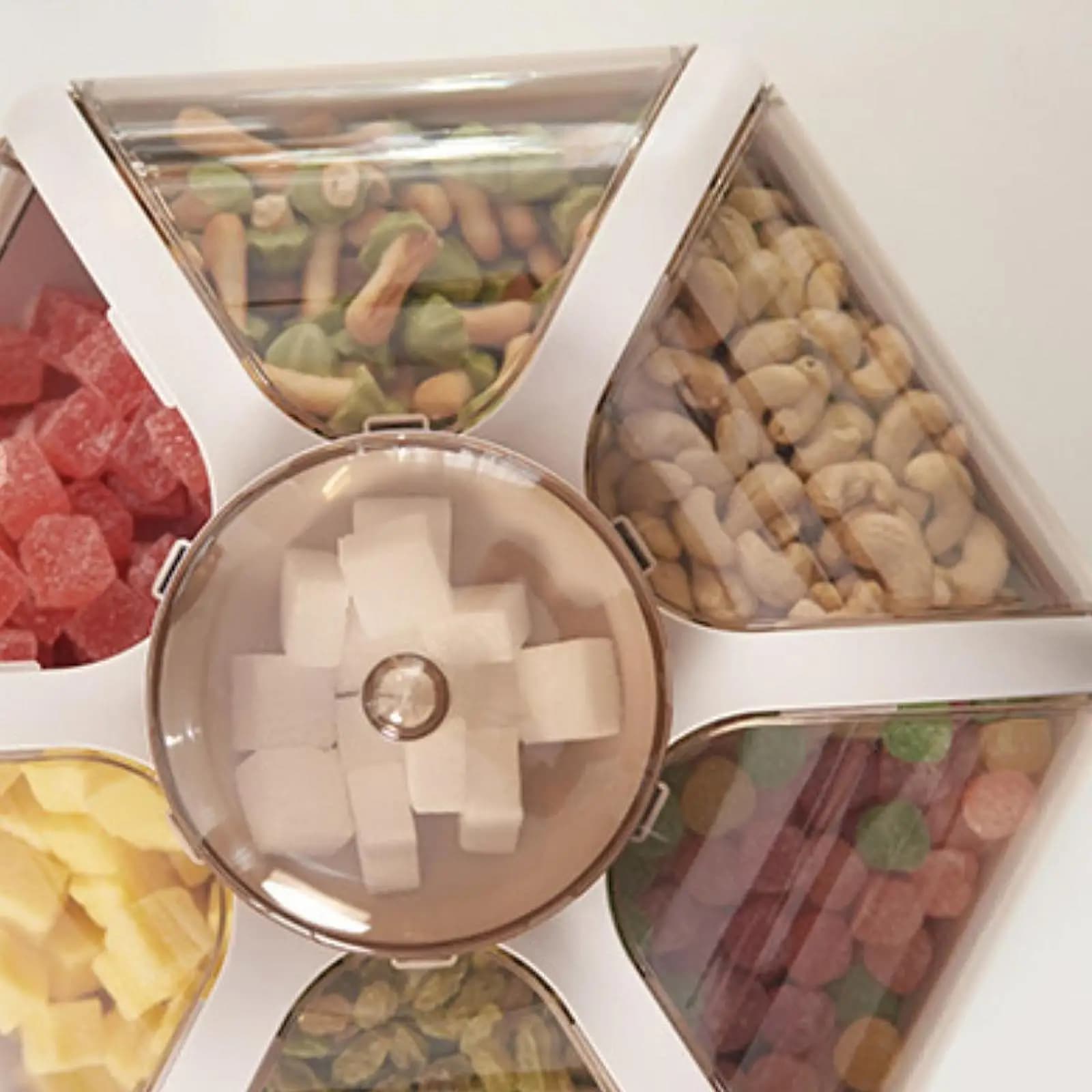 Vassoio per Snack e Frutta Secca, Piatto Multiuso per Antipasti, Torte, Frutta e Dessert