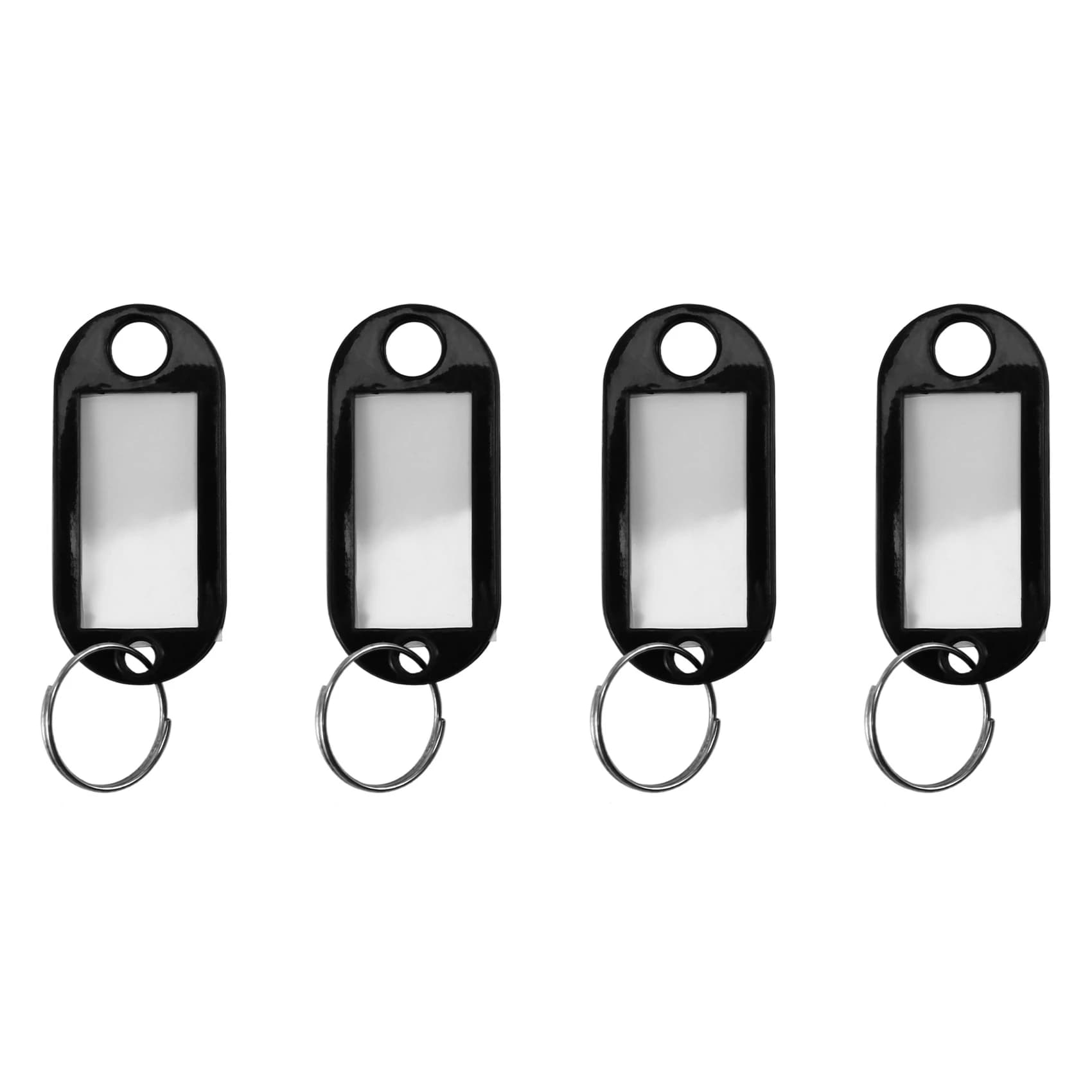 ABQR 20 identification labels for assorted keys, split ring keychain (black)