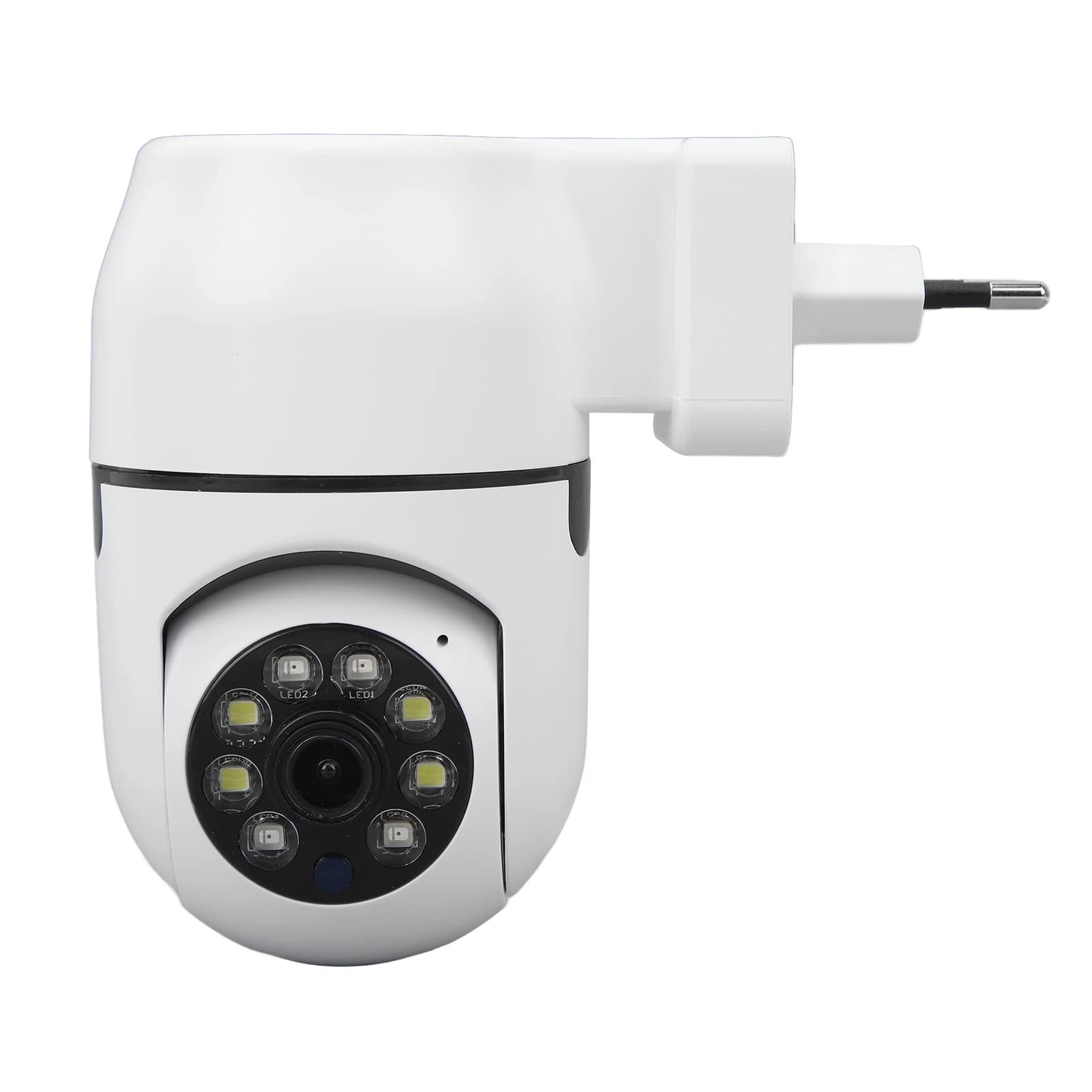 Telecamera di Sicurezza WiFi per Interni A16 con Visione a 355 Gradi, Rilevamento Movimento, Visione Notturna, Presa Intelligente per Casa, Supermercato, Ufficio