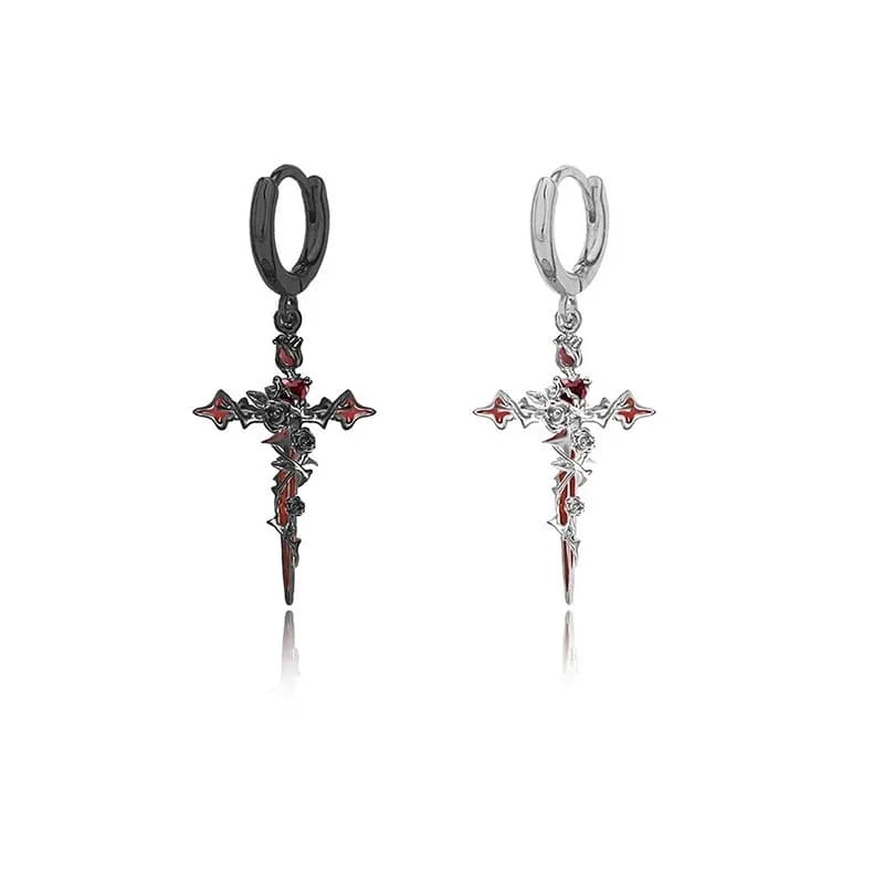 2025 New Thorn Cross Earrings, Sweet, Cool, High End Earring, Small and Dark, Newly Launched Jewelry for Women