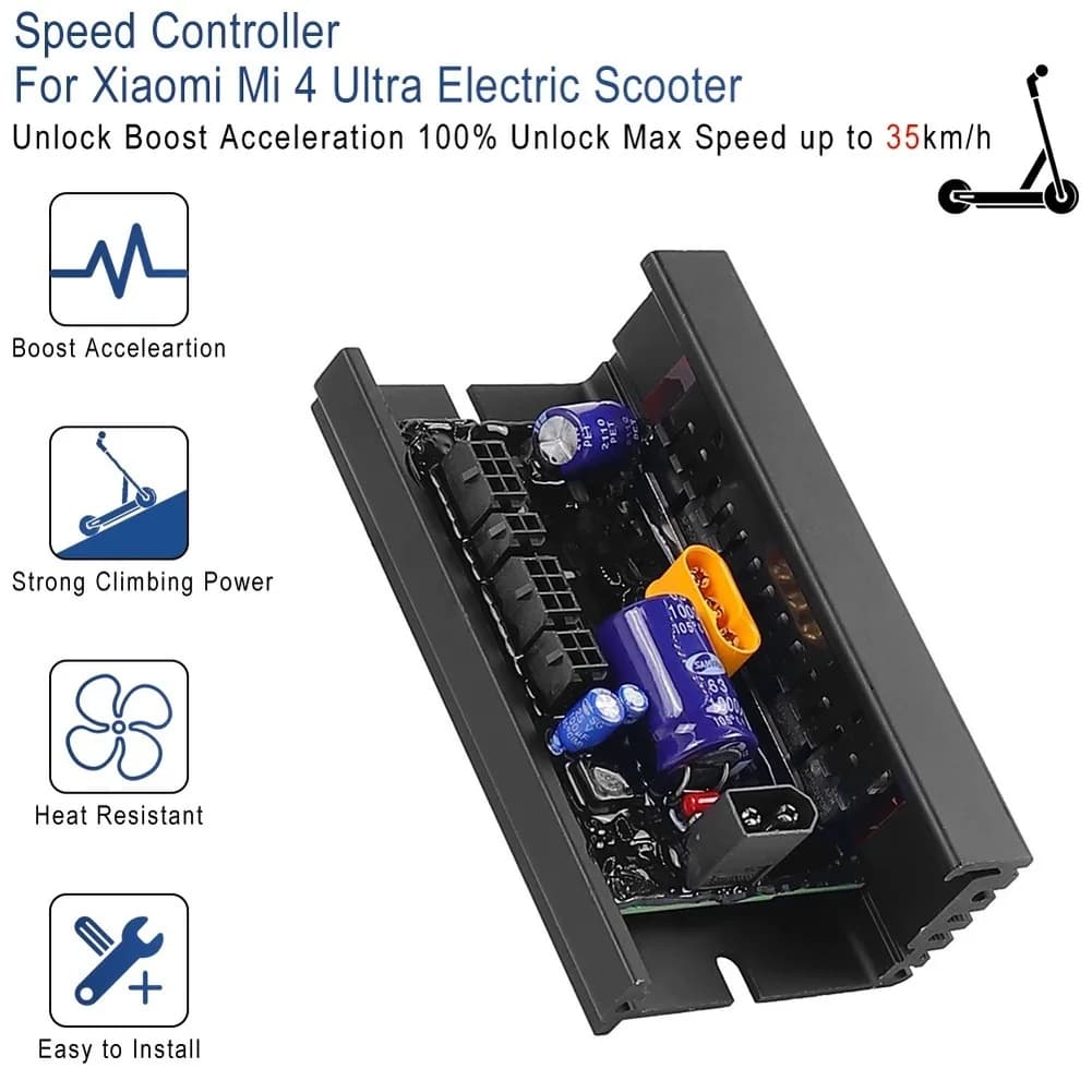 For Xiaomi Electric Scooter 4 Ultra-Speed Controller 35kmh Upgrade Module High Performance Motor Driver Replacement Part Black