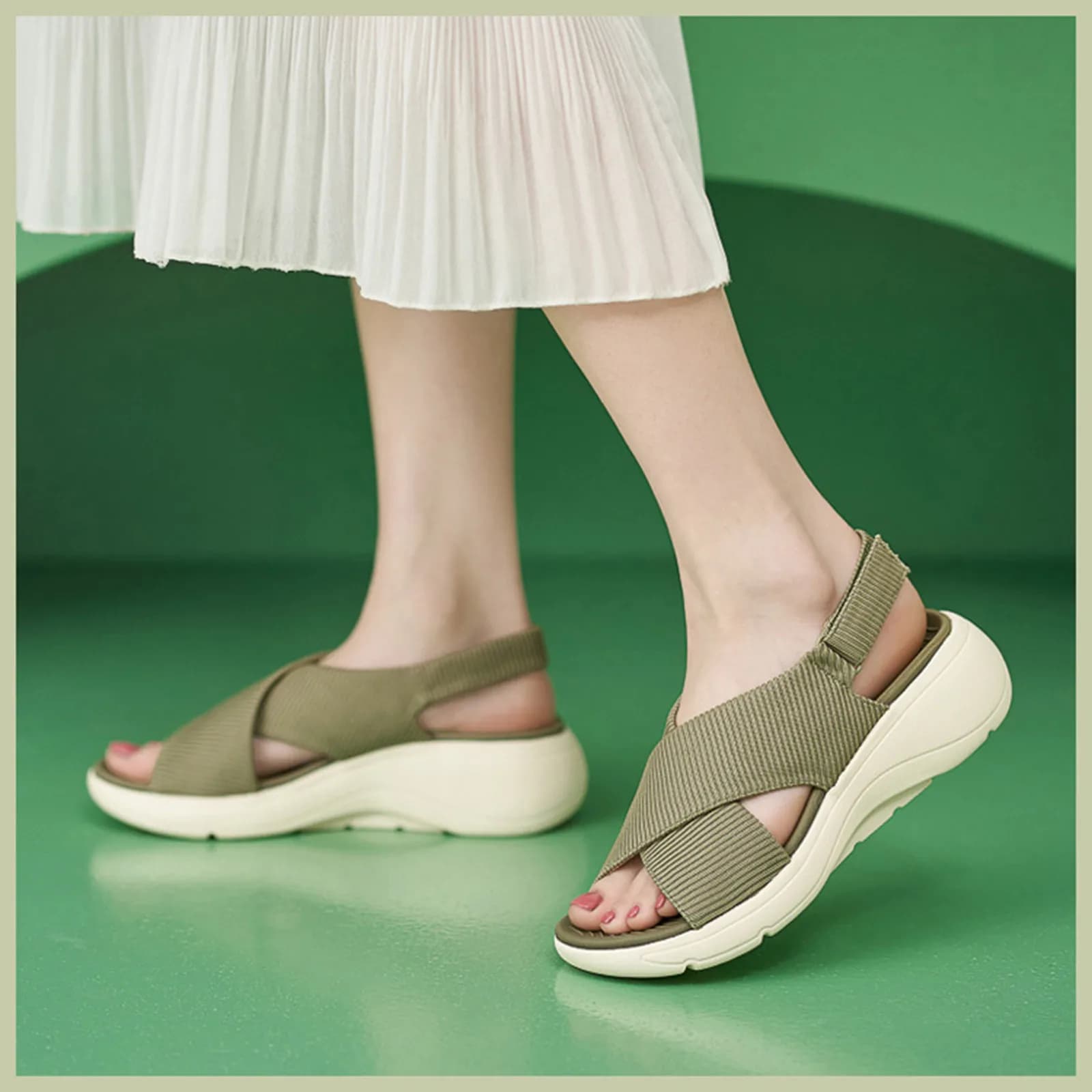 Sandali con suola spessa stile fata Leggeri antiscivolo Comodi sport casual Piattaforma impermeabile Scarpe con cinturino alla caviglia Tacchi a zeppa