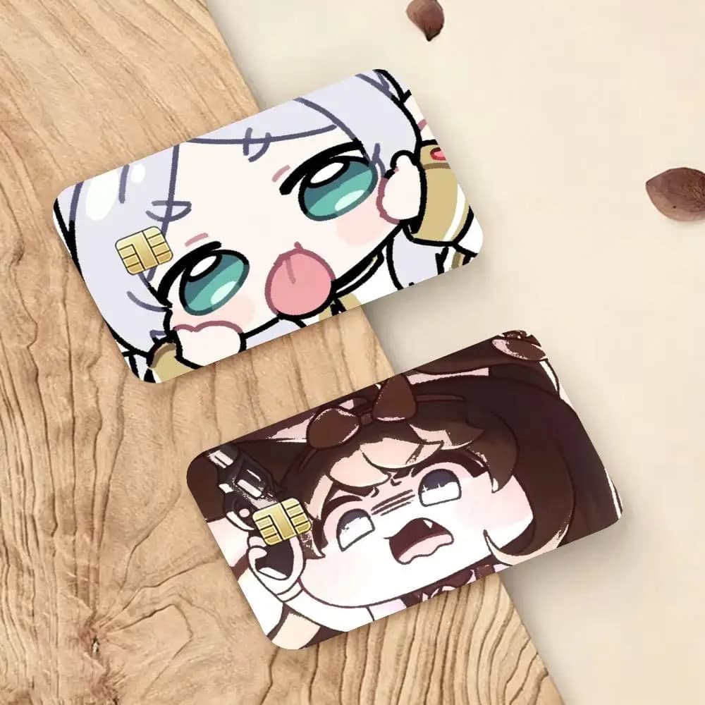 Adesivi decorativi per carte di credito Trickcal Chibi Go G-Game per VISA, banche, autobus, metropolitana, pellicola protettiva per carte d'accesso.