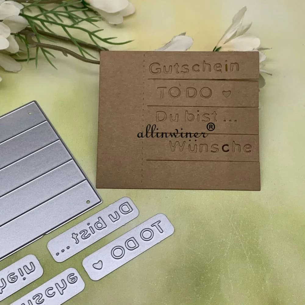 Fustelle per il taglio di lettere e note adesive in metallo, stencil per fai da te, scrapbooking, album, carta, goffratura