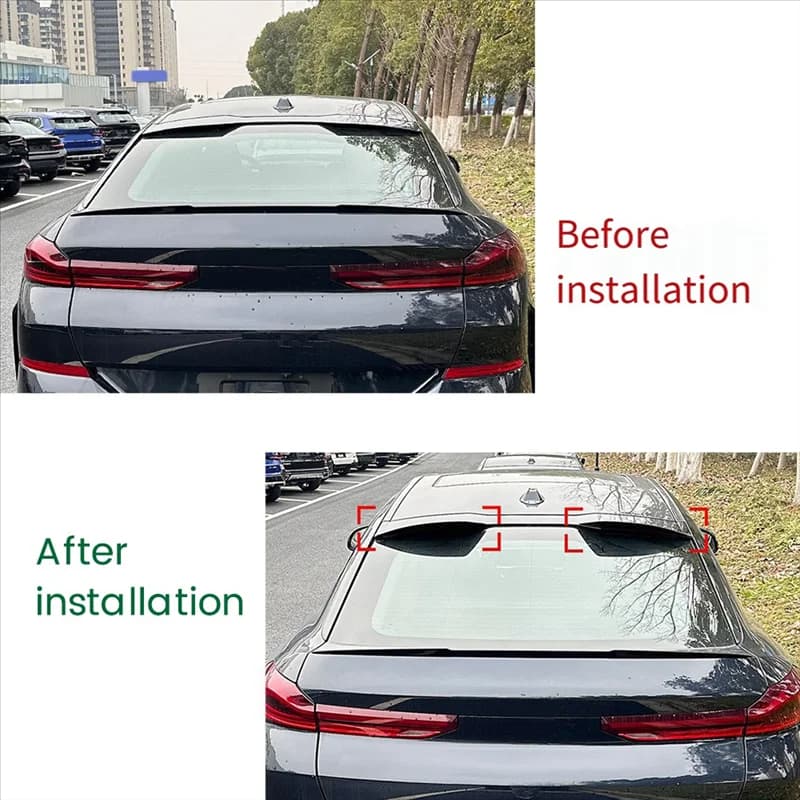 Auto Baule Posterior Spoiler Ala Automobile Boot Ala Lip Decoration For BMW X6 G06 2019-2024 Black Polished
