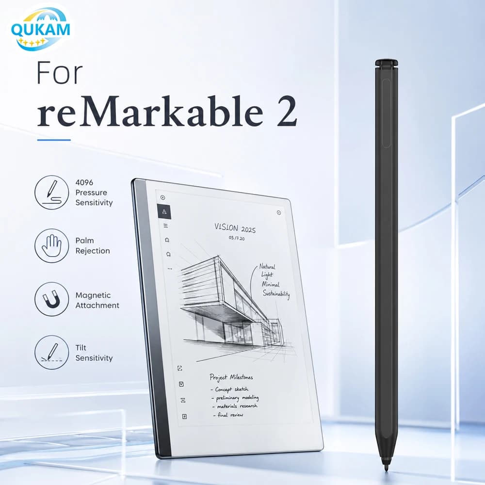 Penna magnetica EMR per reMarkable Paper Pro con sensore di inclinazione, punte sostituibili ad alta precisione, penna intelligente per scrittura e disegno