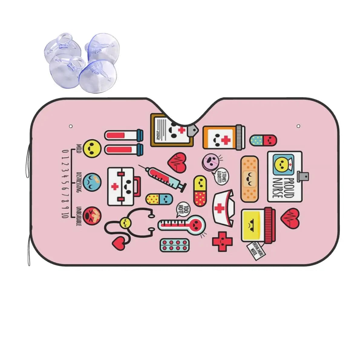 Orgoglioso di essere una infermiera Parasole rosa Parabrezza Parabrezza anteriore per auto Finestra Visiera parasole Accessori Coperture
