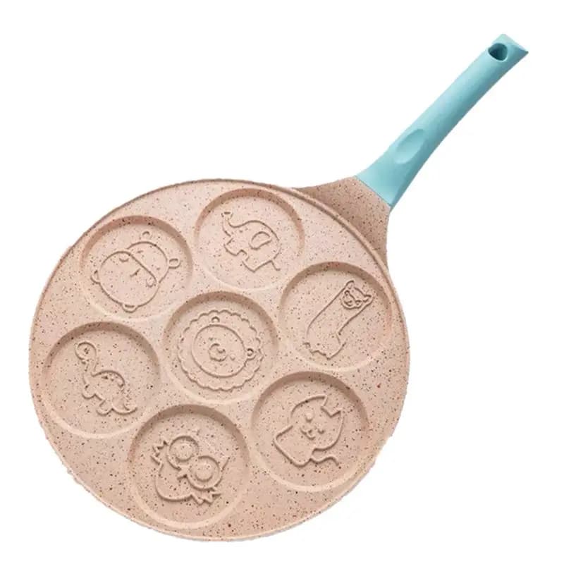 ABKW-Frying Mould - Accessori per padella multifunzione a sette fori per pancake e uova, con forme a viso di animale per colazione