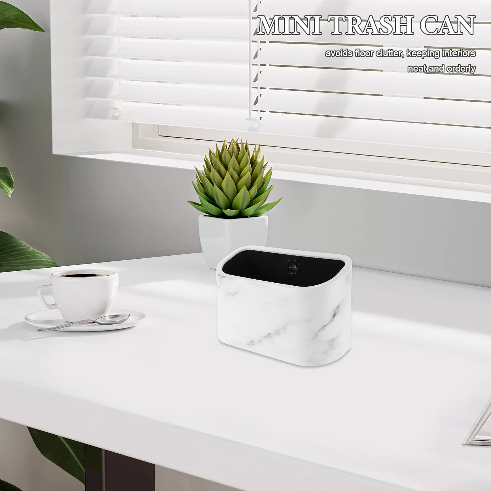 Wall Mounted Mini Trash Can Space Saving Small Waste Bin for Bathroom Kitchen Bedroom Office Hotel Desktop