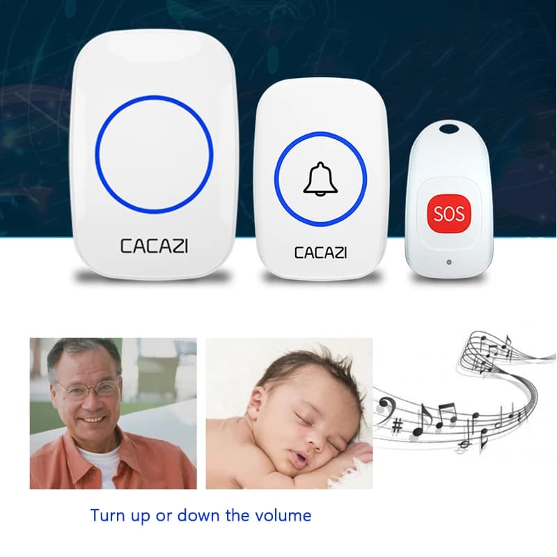 US EU UK Plug Smart Home Emergency Alarm Wireless Elderly Pager Beeper Remote SOS Calling System Alert Button