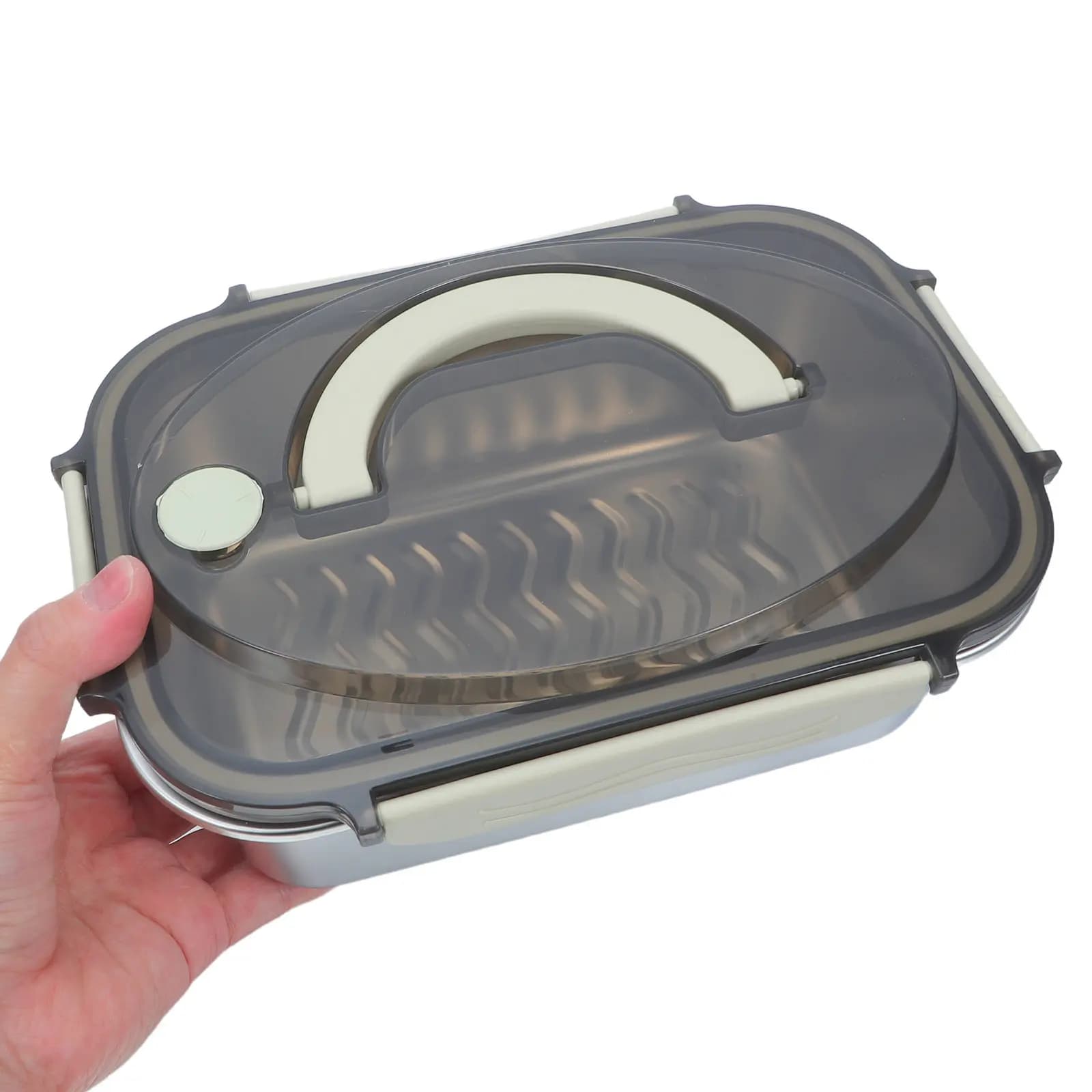 Contenitore per Alimenti in Acciaio Inox Ermetico 1.7L, Scatola Bento Divisa Antiperdita, Contenitore per Preparazione Pasti, per Cucina, Campeggio, Viaggi