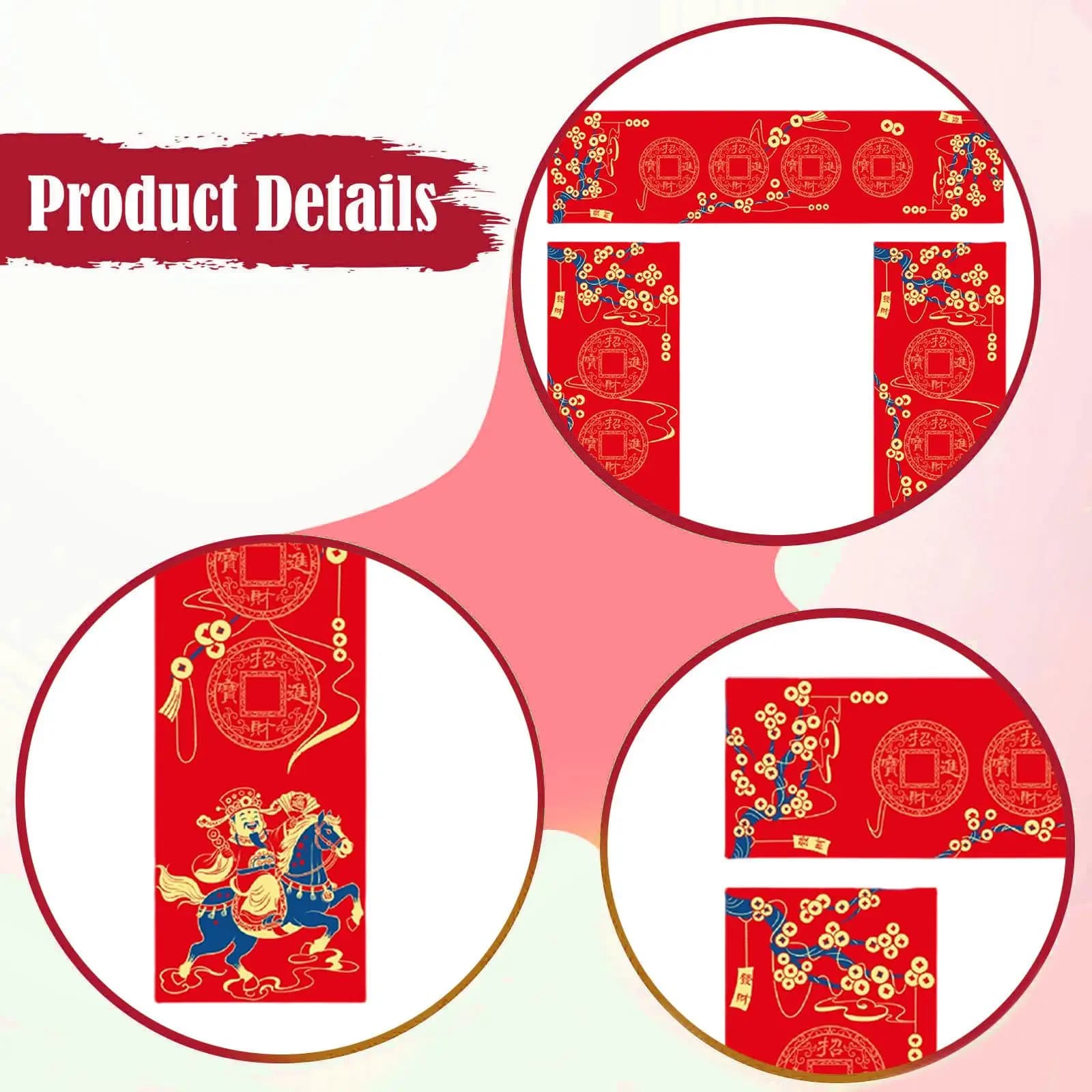 3 Sets DIY Blank Couplet Paper Red Xuan Calligraphy Paper Chun Lian