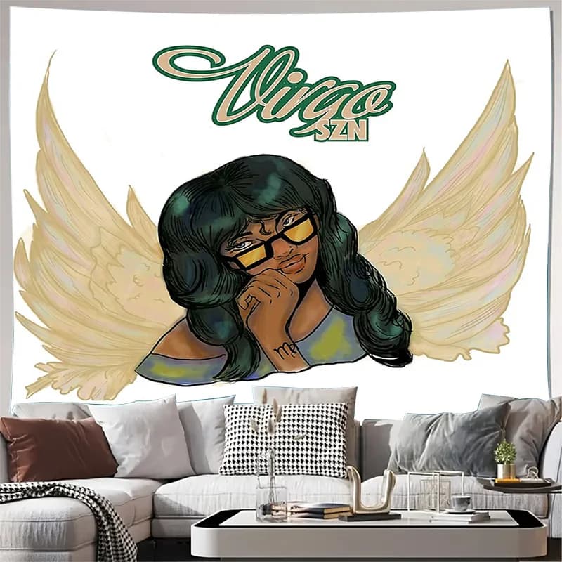 Wall Tapestry Aesthetic Room Decor Anime Girl Manga Art Home Decor Japanese Style Bedroom Hanging Sheet Tapestry Gift