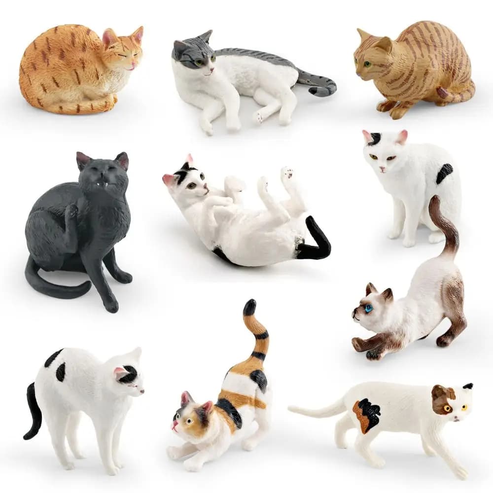 Solid Simulation Animal Model Lying Orange Cat Figurine Cute Desktop Decoration Mini Pet Cat Model Ornament