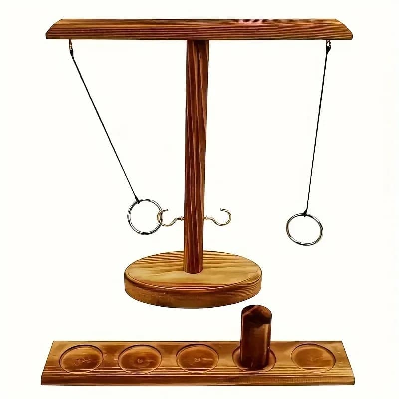 Definitive fighting games set with hook and wooden ring - for children, adults, table company games for families - Gifts and toys for social meetings