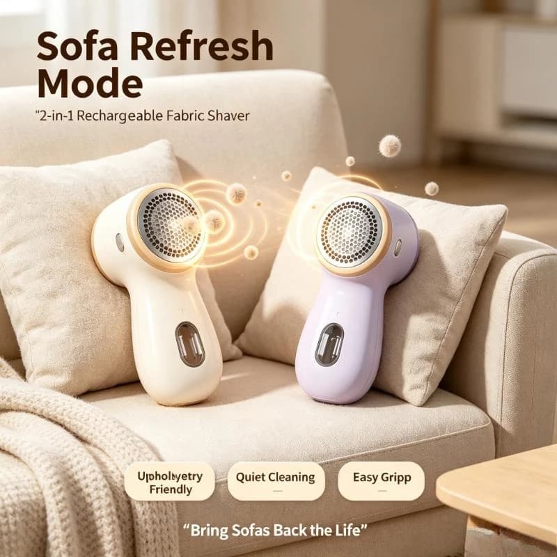 2-in-1 Rechargeable Digital Display Lightweight Lint Remover Portable Household Fabric Shaver