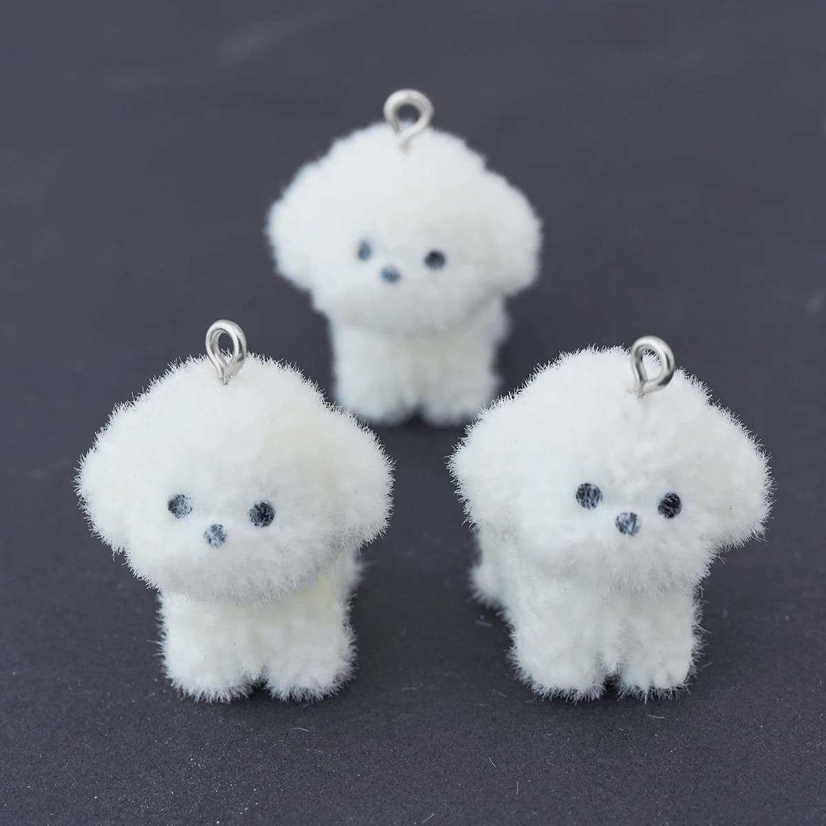 5 pz Kawaii Soffici Cucciolo Bianco Pendenti e Ciondoli 3D Del Fumetto Animale Del Cane Del Pendente Per Collane Portachiavi Fatti A Mano Fare Gioielli FAI DA TE montaggio