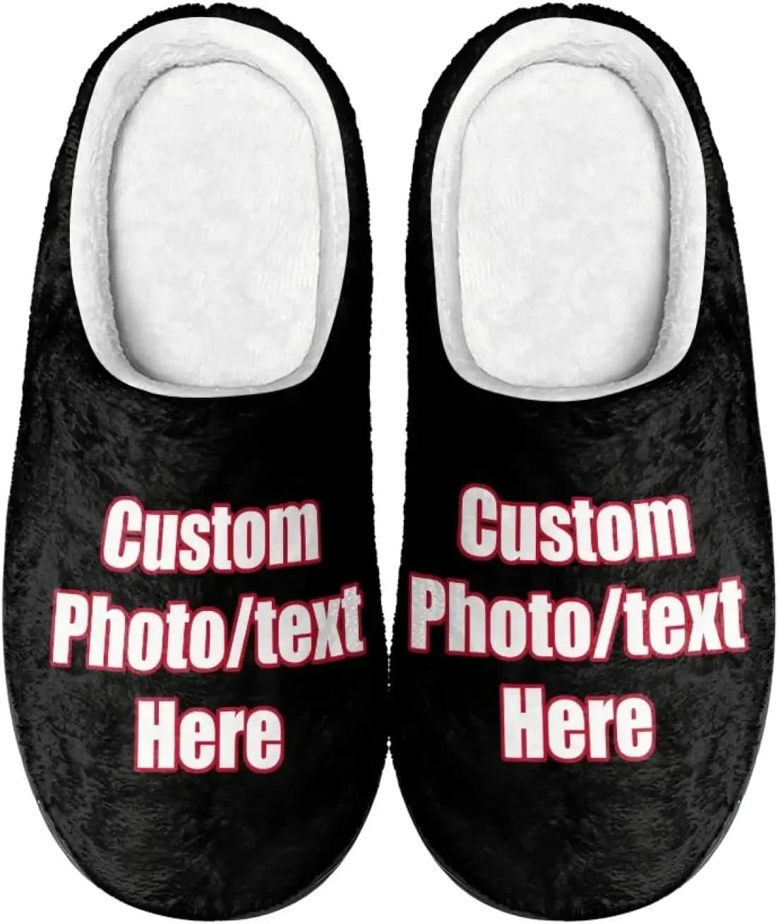 Pantofole Personalizzate in Peluche per Uomo e Donna, Scarpe in Cotone Comode con Design Personalizzato, Foto e Testo, Calde Ciabatte da Casa, Regali per la Famiglia