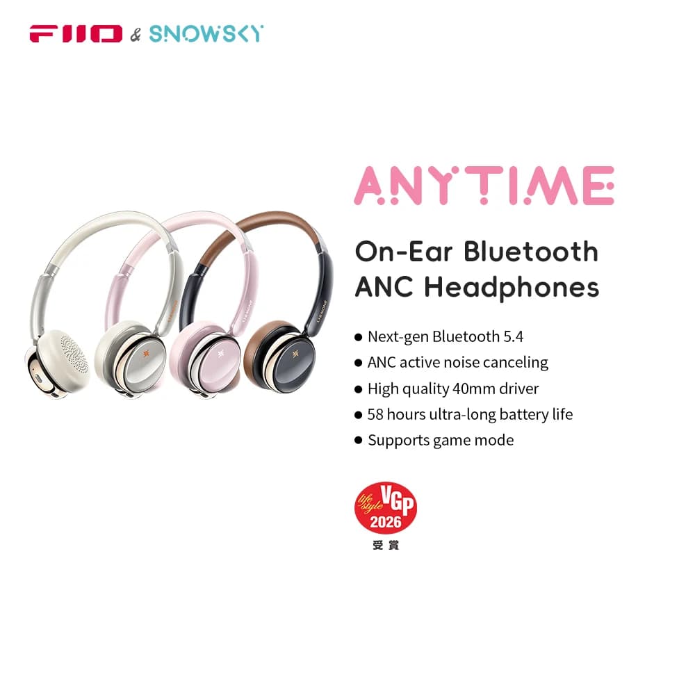 FiiO ANYTIME Cuffie wireless Bluetooth 5.4 Auricolari Bluetooth con cancellazione del rumore Cuffie over-ear wireless ad alta risoluzione con microfono