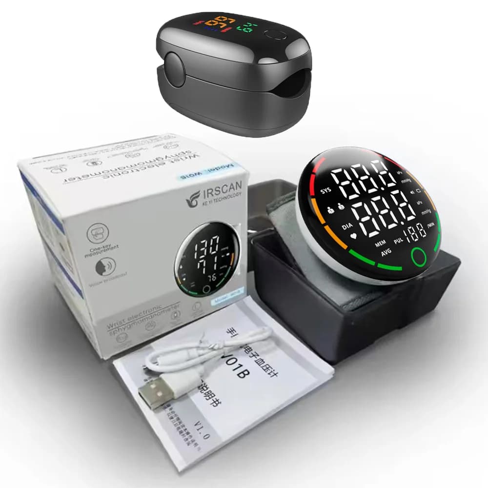 Digital Dust Tensor, Oximeter, Blood Pressure Meter and Cardiac Frequency, Automatic Tonometer for Domestic Use