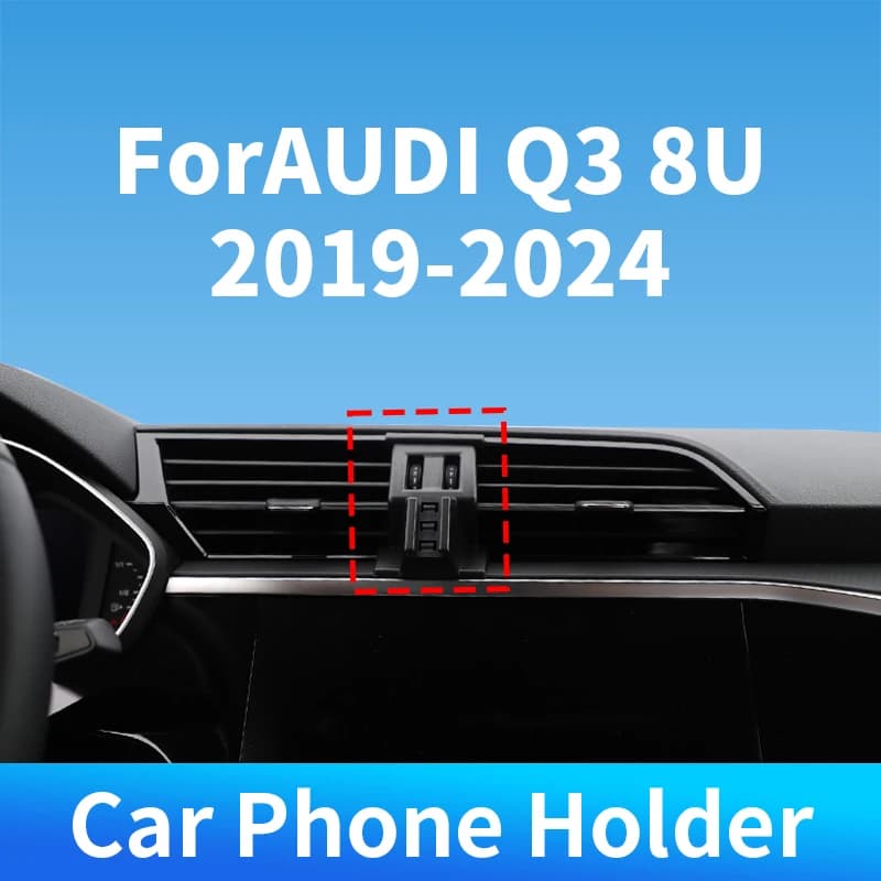 Supporto per telefono da auto per Audi Q3 8U 2019 2020 2021-2024, base fissa dedicata, supporto GPS con ricarica wireless, accessori per interni auto