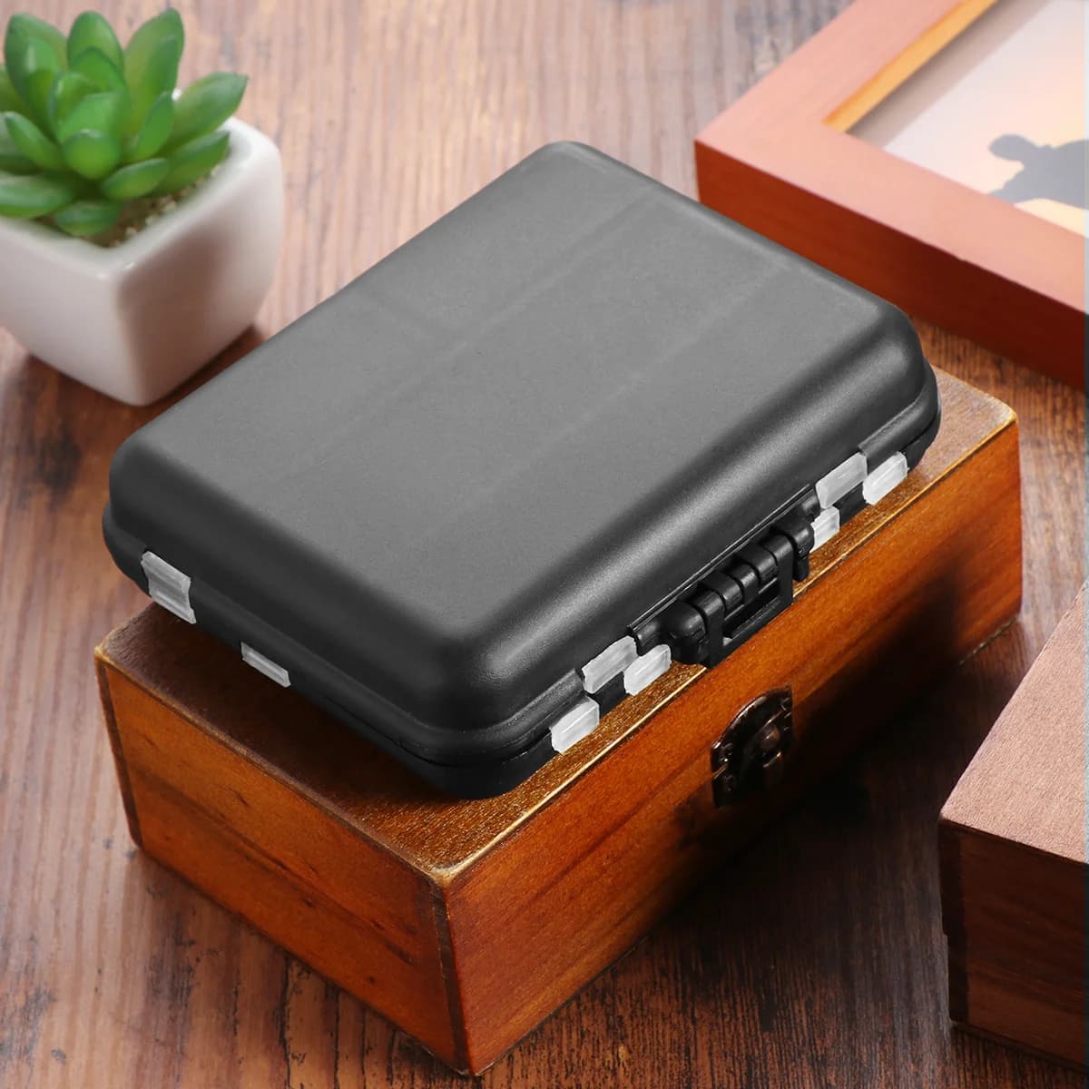 Premium Organizing Box for Fishing Equipment, Design Compact for Store baits, Portable Housing for Fishing Accessories, Black