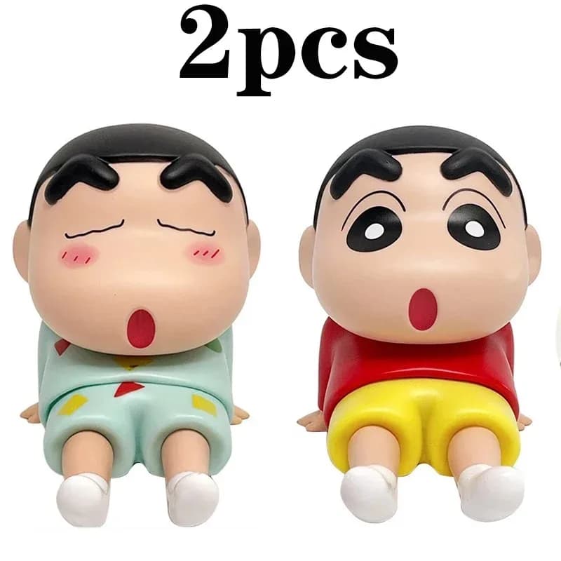 Supporto per telefono con figura di Crayon Shin-Chan, ornamento da scrivania a forma di cartone animato Kawaii, supporto per smartphone, decorazione da scrivania, regalo di compleanno per adolescenti