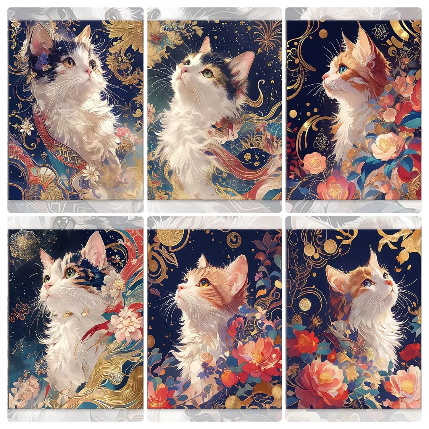 Oil Painting By Numbers Kits Cute Cat Art Collection Paintings DIY Acrylic Paint By Numbers for Adults Home Decor