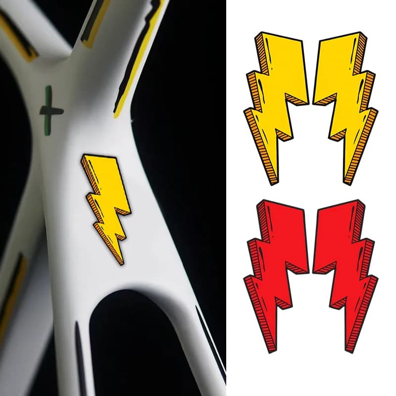 1 Wall decals for Road Bike Frame Lightning, Wall decals for MTB Tubes, Waterproof Helmet, DIY Decorative Accessories, Bicycle Vinyl Stickers