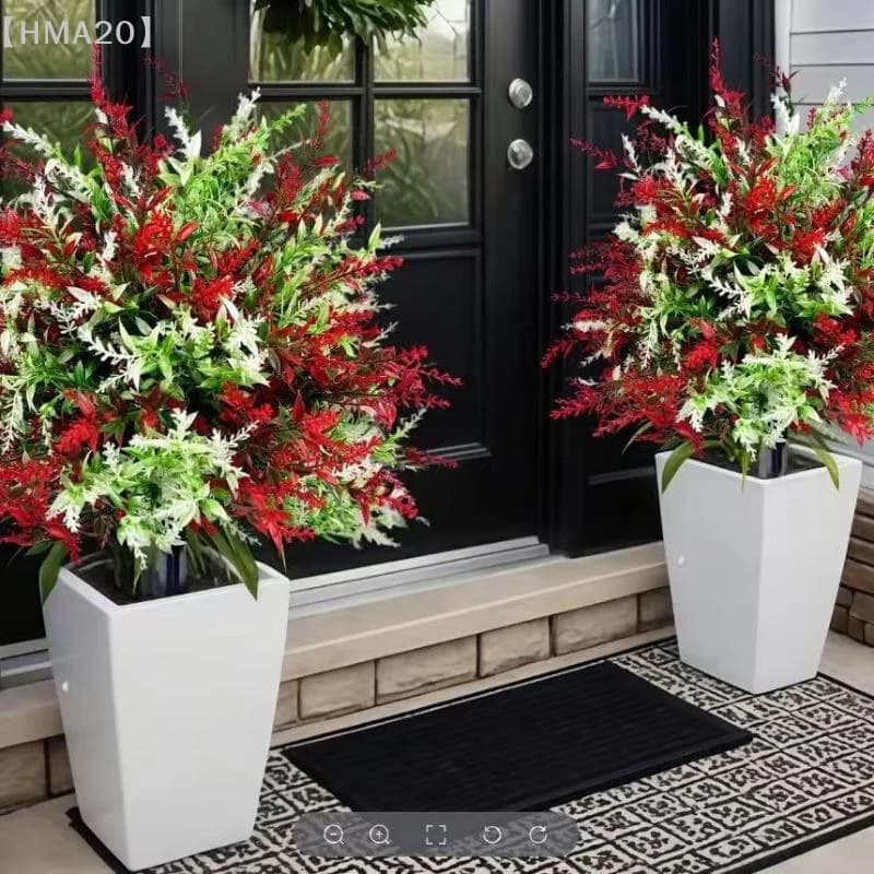 1Pcs UV Resistant No Fade Artificial Persian Fern Grass Ground Stake Fake Green Plant For Garden Patio Yard Outdoor Hotel Decor