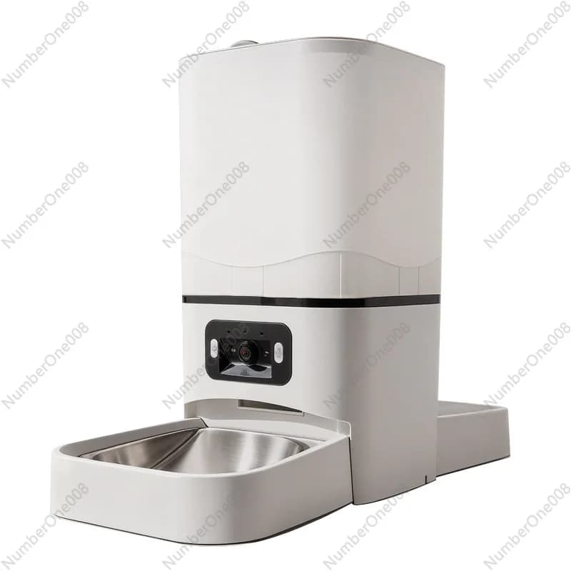Mangiatoia automatica per animali domestici con doppia fotocamera, ciotola per alimenti con sensore intelligente con coperchio, design anti-affaticamento del collo per cani e gatti
