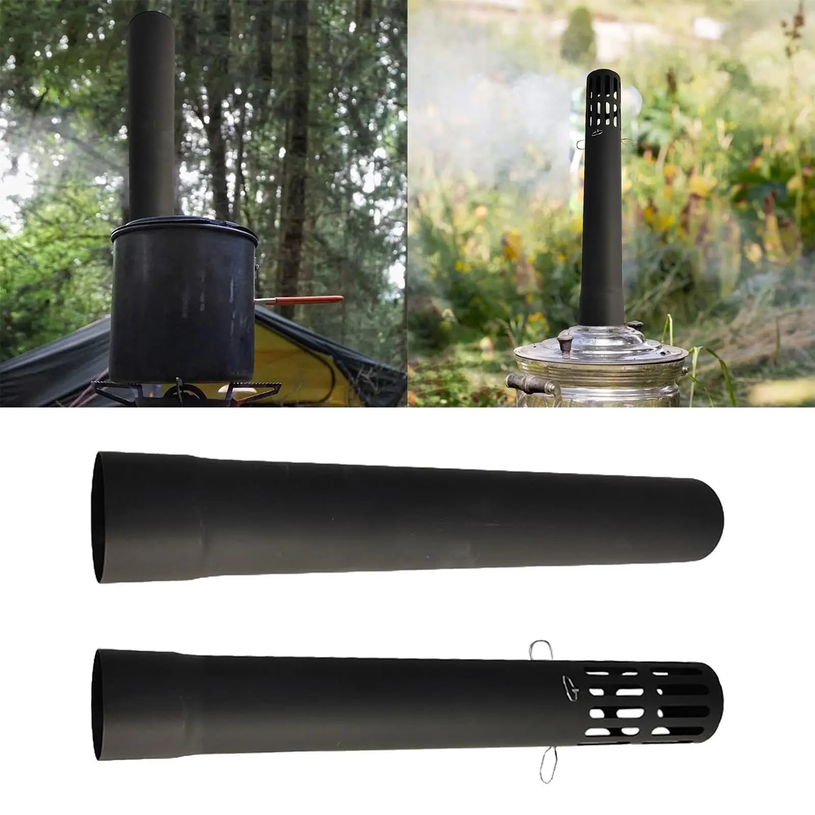 Accessori per Camino Stufa, Tubo per Stufa a Legna Diametro 2.36 Pollici per Tende Calde, Escursionismo, Campeggio, Esterni, Bruciatore per Stufa a Legna