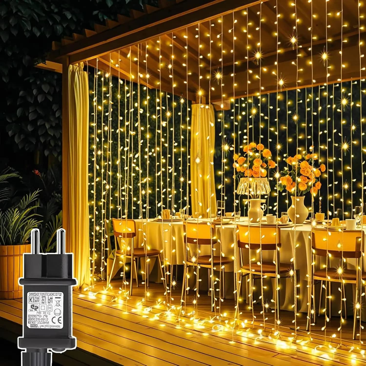 3x3/6x3 LED Icicle String Lights Christmas Fairy Lights Garland Outdoor Home For Wedding/Party/Curtain/Garden Decoration