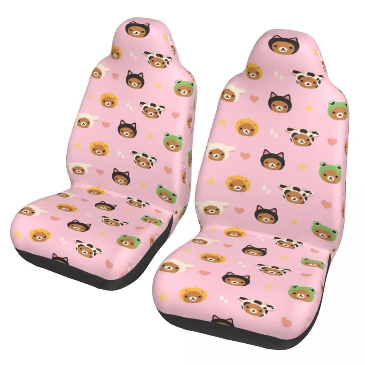 Universal Car Seat Cover Pink Rilakkumas Zoo, suitable for all types of models, seat covers for fish fiber car