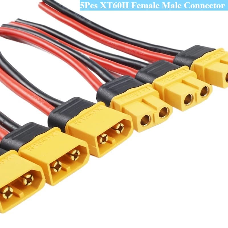 5 pz Connettore XT60H Femmina Maschio 14AWG 100mm con Guaina Custodia Spina Cavo Filo di Silicone per FAI DA TE RC Lipo Batteria FPV Drone Espansione