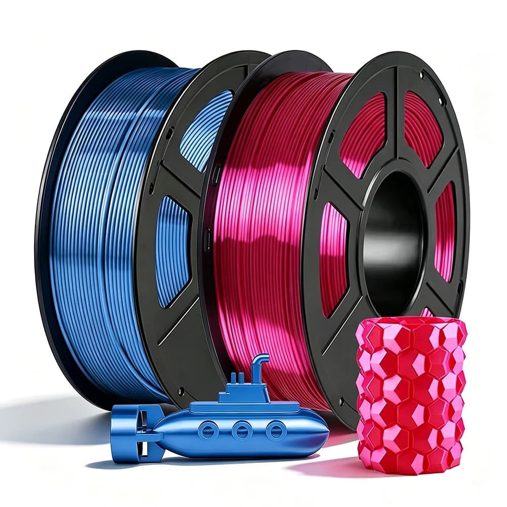 1,75mm Seta Blu Rosa PLA Filamento 3D Filo Bobina Filo Stampante 3D Materiale PLA rosa Filamento filo Imballaggio sottovuoto 250g 500g 1Kg