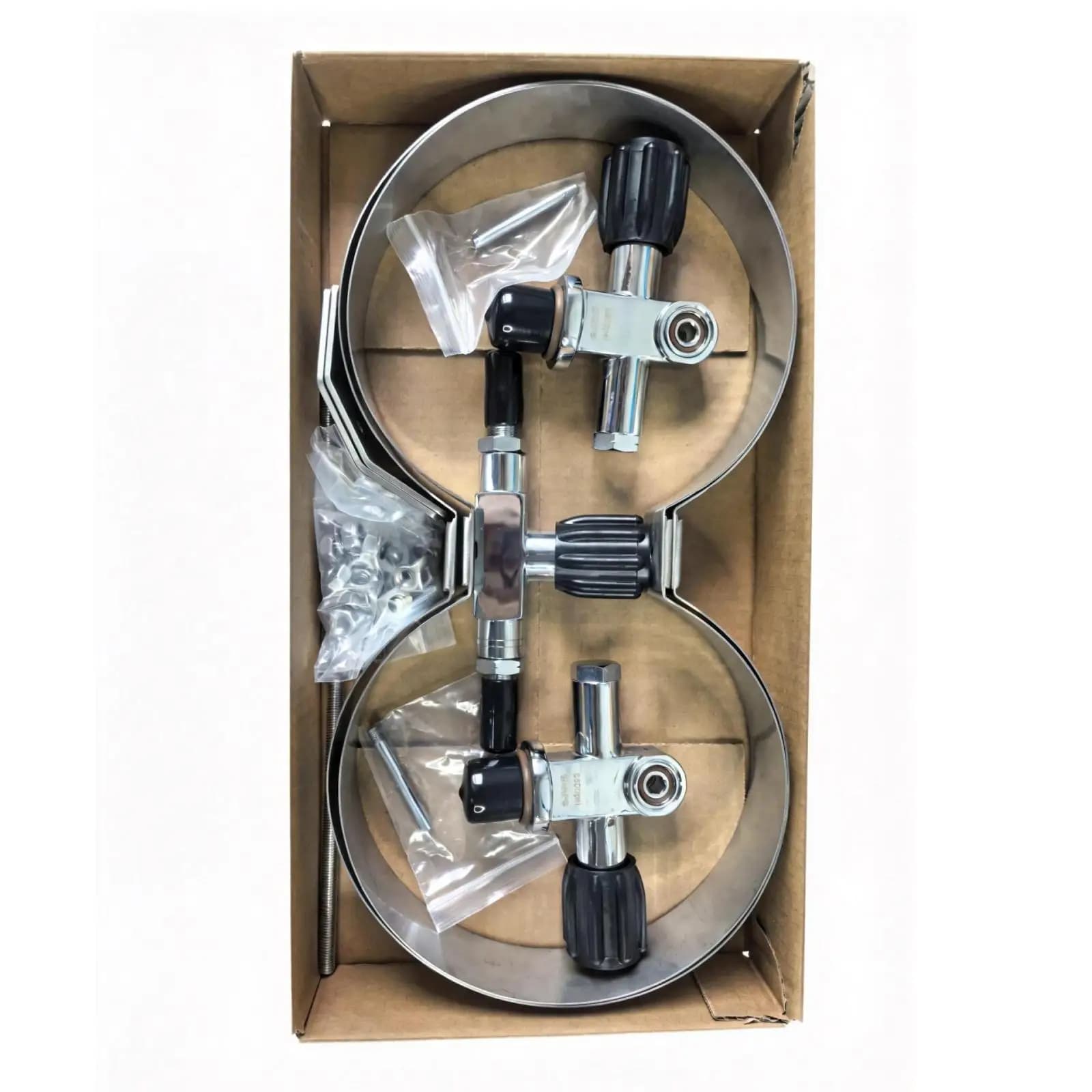 Scuba Diving Cylinder Valve with stainless steel Scuba Tank Retainer, Diving Air Bottle Valve for Water Sports