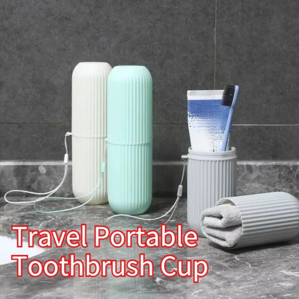 1 pz. Porta Spazzolino e Dentifricio Portatile, Custodia da Viaggio per Spazzolino, Scatola Contenitore da Campeggio per Spazzolino e Dentifricio Monouso da Hotel