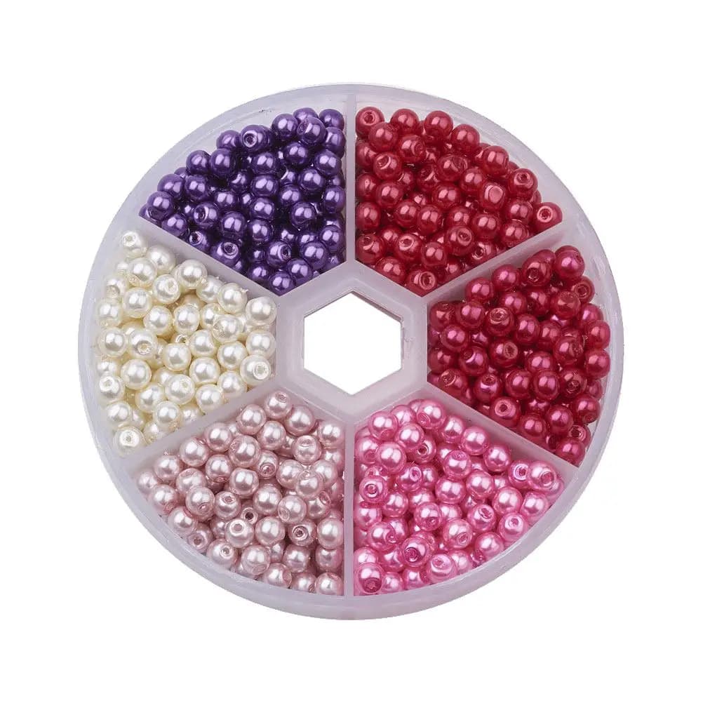 1 Confezione di Perline Colorate da 4 mm, Perline Rotonde in Vetro per Fai da Te, Ricamo a Punto Croce, Braccialetti, Collane, Creazione di Gioielli, Stile Misto