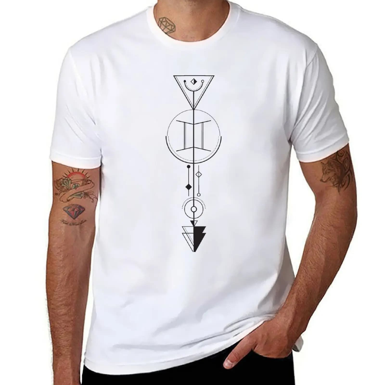 Zodiac Arrow - Maglietta Astrologia Gemelli, Top a maniche corte ad asciugatura rapida per fitness